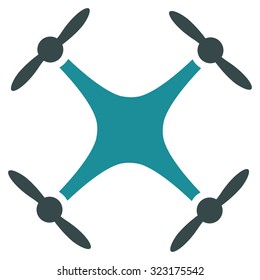 Airdrone vector icon. Style is bicolor flat symbol, soft blue colors, rounded angles, white background.