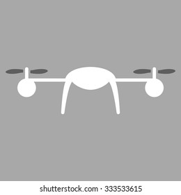 Airdrone vector icon. Style is bicolor flat symbol, dark gray and white colors, rounded angles, silver background.