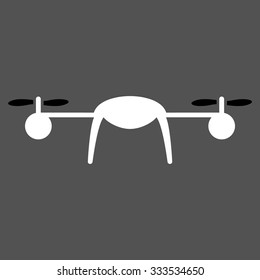 Airdrone vector icon. Style is bicolor flat symbol, black and white colors, rounded angles, gray background.