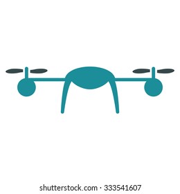Airdrone vector icon. Style is bicolor flat symbol, soft blue colors, rounded angles, white background.