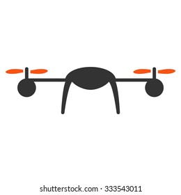 Airdrone vector icon. Style is bicolor flat symbol, orange and gray colors, rounded angles, white background.