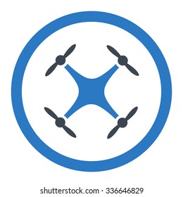 Airdrone vector icon. Style is bicolor flat rounded symbol, smooth blue colors, rounded angles, white background.
