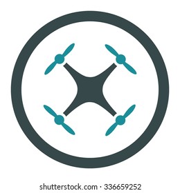 Airdrone vector icon. Style is bicolor flat rounded symbol, soft blue colors, rounded angles, white background.