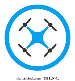 Airdrone vector icon. Style is bicolor flat rounded symbol, blue and gray colors, rounded angles, white background.