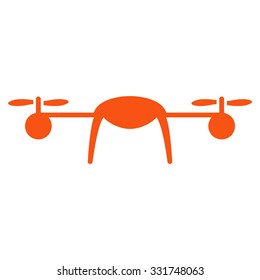Airdrone vector icon. Style is flat symbol, orange color, rounded angles, white background.