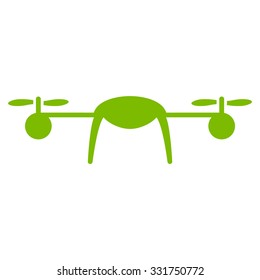 Airdrone vector icon. Style is flat symbol, eco green color, rounded angles, white background.