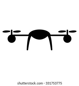 Airdrone vector icon. Style is flat symbol, black color, rounded angles, white background.