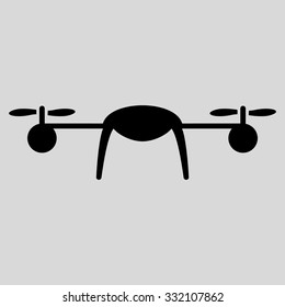 Airdrone vector icon. Style is flat symbol, black color, rounded angles, light gray background.