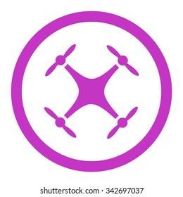 Airdrone vector icon. Style is flat rounded symbol, violet color, rounded angles, white background.