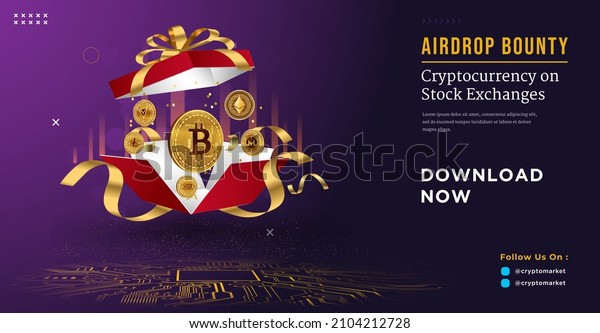 Airdrop Banner, Celebration Anniversary\
Crypto, Crypto Gift Banner Vector\
Illustration