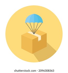 Airdrop box flat background vector icon which can easily modify or edit