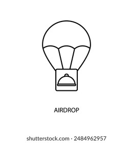 Symbol für das Abwurf-Konzept. Einfache Elementdarstellung. Entwurf des Luftabwurf-Konzeptsymbols.