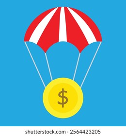 Airdrop Crypto Flat Icon Design, Flat Icon for Crypto Airdrop and Blockchain