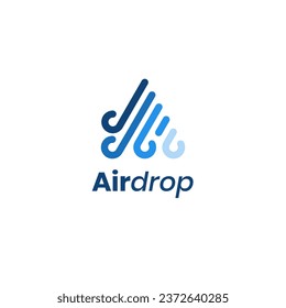 Plantilla de diseño de logotipo de Airdrop Modern 