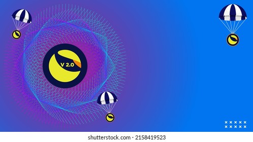 Airdrop luna event banner, Celebration Anniversary Crypto, Crypto Gift Banner Vector Illustration