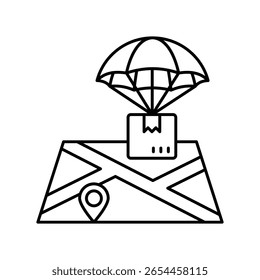 Icono de estilo de ilustración de contorno de Vector Airdrop. Archivo EPS 10