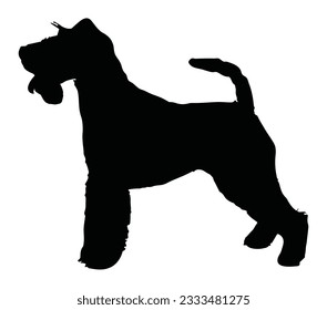 Airedale Terrier Black Silhouette Vector Desain