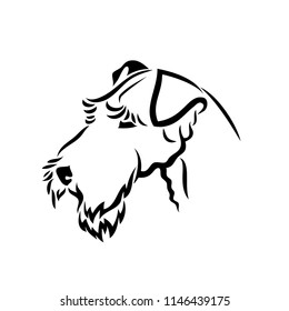 Airedale terrier dog - bingley - isolated vector illustration