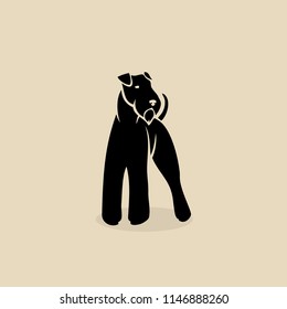 Airedale terrier dog - bingley - isolated vector illustration