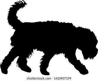 Airedale Terrier dog black silhouette on white background