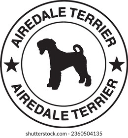 Airedale Terrier Dog Circle Badge Vector