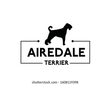 Airedale terrier dog logo vector icon