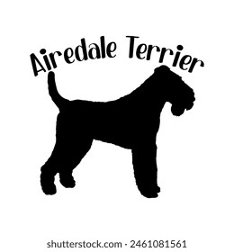 Airedale Terrier Dog silhouette dog breeds logo dog monogram vector