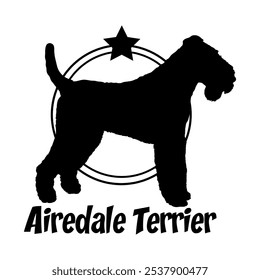 Airedale Terrier dog silhouette,  dog, dog breeds, logo, vector, silhouette, logo design, animal, illustration, icon, sign, design, black,  symbol, pet