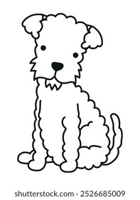 Airedale terrier cão vetor linha desenho ilustração