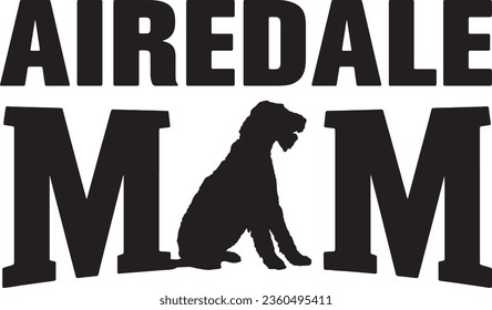 Gráfica vectorial de palabra de perro de Airedale Terrier