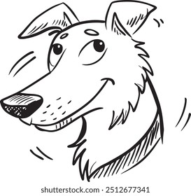 Airedale Terrier Doodle Linha Arte Desenho Ilustração Preto e Branco para colorir Páginas