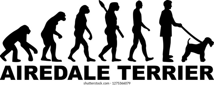 Airedale Terrier evolution with word in black 