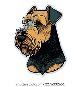 Airedale Terrier Flat Icon Isolated On White Background