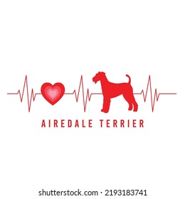 Airedale Terrier heartbeat Dog Airedale Terrier lovers funny design