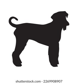 Airedale Terrier silhouette real in black