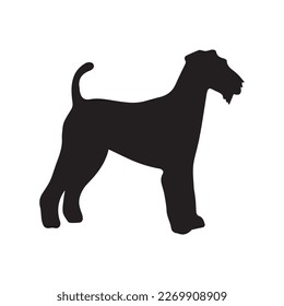 Airedale Terrier silhouette real in black