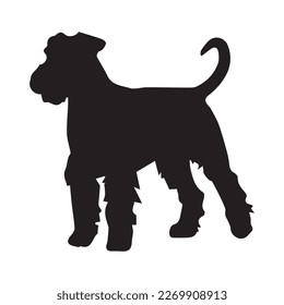 Airedale Terrier silhouette real in black