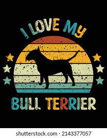 Airedale Terrier silhouette vintage and retro t-shirt design