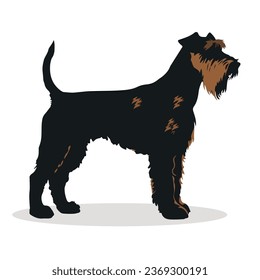 Airedale Terrier silhouettes and icons. black flat color simple elegant Airedale Terrier animal vector and illustration.