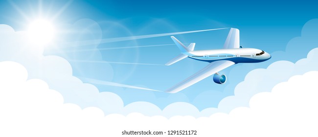 Airfare, banner set art creative. Vector illustration