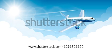 Airfare, banner set art creative. Vector illustration
