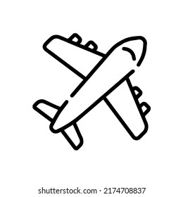 Airfare outline isolated icon vector.