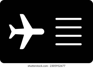 airfare plane ticket airplane travel flight Glyph