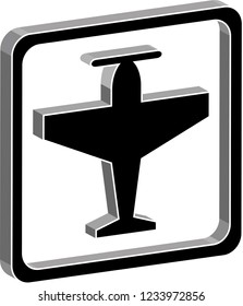 Airfield 2D Vector Map Icon For Any Kind of Work