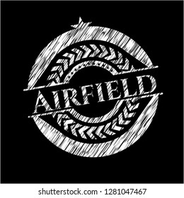 Airfield on chalkboard