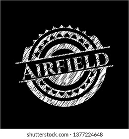 Airfield on chalkboard