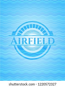 Airfield sky blue water emblem.