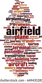 Airfield word cloud concept. Vector illustration