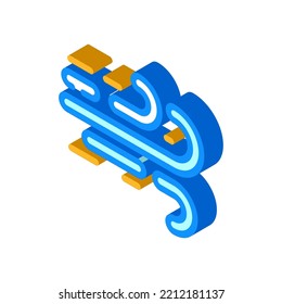 vector de icono isométrico limpio del aire de flujo de aire. señal de limpieza del aire de flujo de aire. ilustración de símbolo aislado