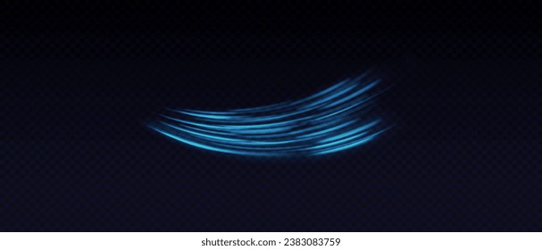 Flujo de aire, humos blancos o efecto de movimiento de brisa fría, aislado en un fondo transparente. Representación vectorial realista de corrientes de viento abstractas, movimientos de polvo o líneas de arañazos.